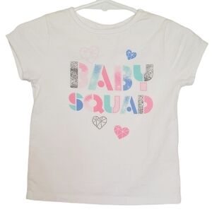 K1302 * Garanimals Baby Squad Tee Glitter Lettering White Pink Blue Size 18M